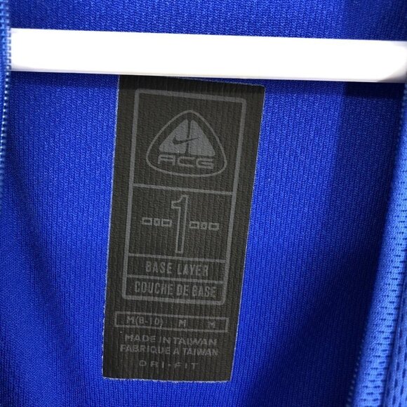 Nike ACG cobalt Blue Drifit Long Sleeve 1/4 zip baselayer shirt size  M - Picture 3 of 13